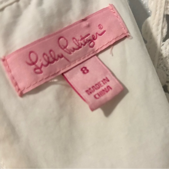 🤍 Lilly Pulitzer White Embroidered Halter Dress – Size 8 – Fully Lined - Picture 4 of 5